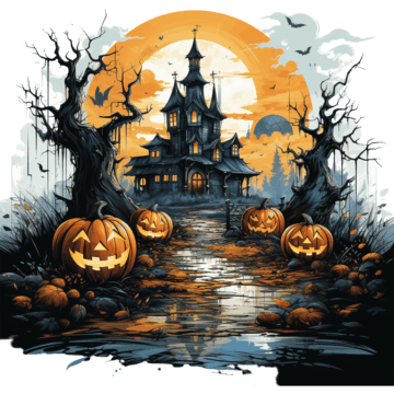 Halloween Castle Pumpkin Lantern Design - Udesigntees