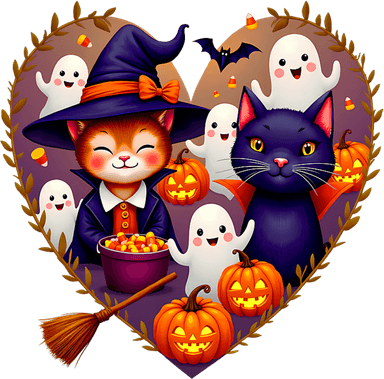 Funny Cat Halloween Doodles Heart Costume Tank Top Design - Udesigntees